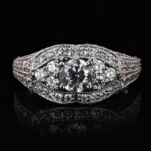 0.70 ctw SI3 CLARITY CENTER Diamond Platinum Ring (2.16 ctw Diamonds)