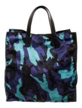 Prada Blue Camo Nylon Tote Bag