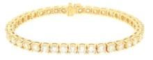 9.55 ctw Diamond Tennis Bracelet - 14KT Yellow Gold