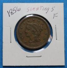 1856 Large One Cent Coin, Slanting 5