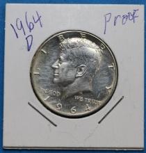 1964 D Silver Kennedy Half Dollar Coin