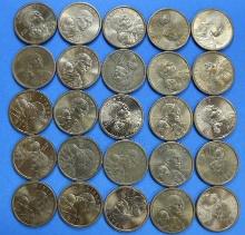 Lot of 25 $1.00 US Coins - Sacagawea - $25 Face Value