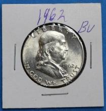 1962 Franklin Half Silver Dollar Coin
