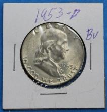 1953-D Franklin Half Silver Dollar Coin