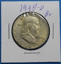 1948-D Franklin Half Silver Dollar Coin
