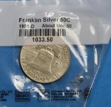1951-D Franklin Half Silver Dollar Coin