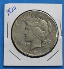 1924 Silver Peace Dollar Coin