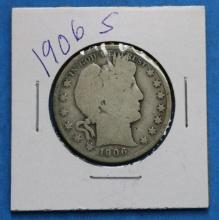 1906 S Barber Half Dollar Silver Coin