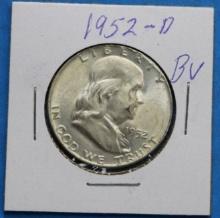 1952-D Franklin Half Dollar Silver Coin