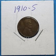 1910 S Lincoln Wheat Penny Cent