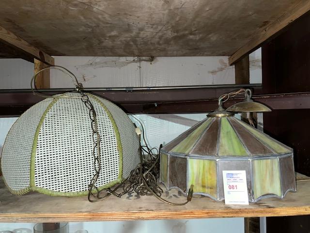antique deco, lights, and stained glass leaded hanging light