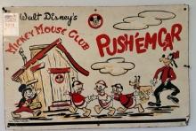 Mickey Mouse club sign - wood like material ,off of a push’em car