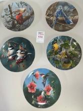 (5) collector bird plates by Kevin Daniel