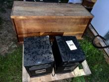 cedar chest and two heaters