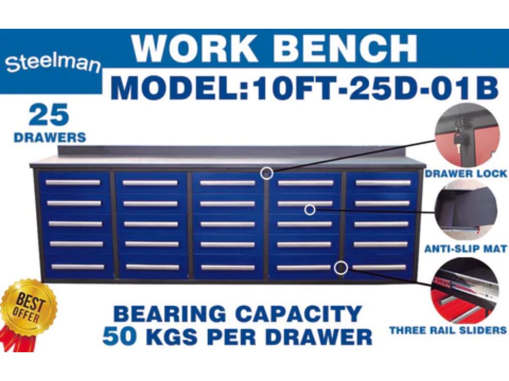 Steelman 10' 25 Drawer Toolbox / Workbench