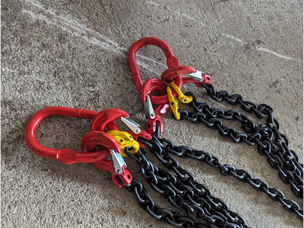 (2) 5/16" 7' Double Legs Lifting Chain Slings
