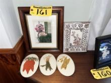 LOT OF 5-ASSORTED WALL HANGINGS (2-FRAMED)