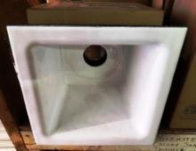 3 NEW BIG GUY PORCELAIN ENAMEL FLOOR SINKS AND GRATES