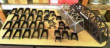 2 USED MODEL RAILROAD TRESTLE BRIDGES, TRESTLES AND CLIPS