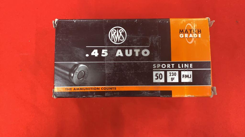 50rds RUAG 45Auto Match Grade 230gr