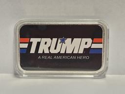 TRUMP A Real American Hero 1oz Colorized Silver Ar