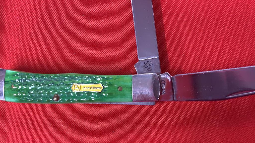 Case John Deere Green Bone Trapper Knife