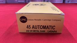 50rds Remington UMC 45Auto 230gr MC