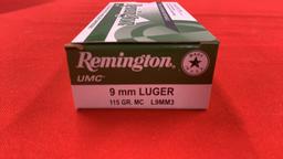 50rds Remington UMC 9mm 115gr MC