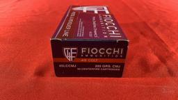 50rds Fiocchi 45 Colt 255gr CMJ