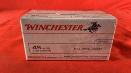100rds Winchester 45Auto 230gr FMJ