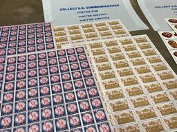 Assorted Denomination Of Full Unused Stamps Sheets, Over $55.00 value.