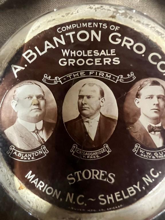 Marion, North Carolina A. Blanton Grocery Co. Paper Weight