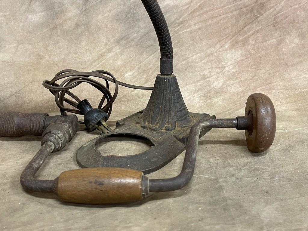 Vintage Tools and Lamp