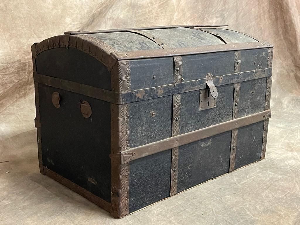 Antique Childs Size Dome Top Trunk
