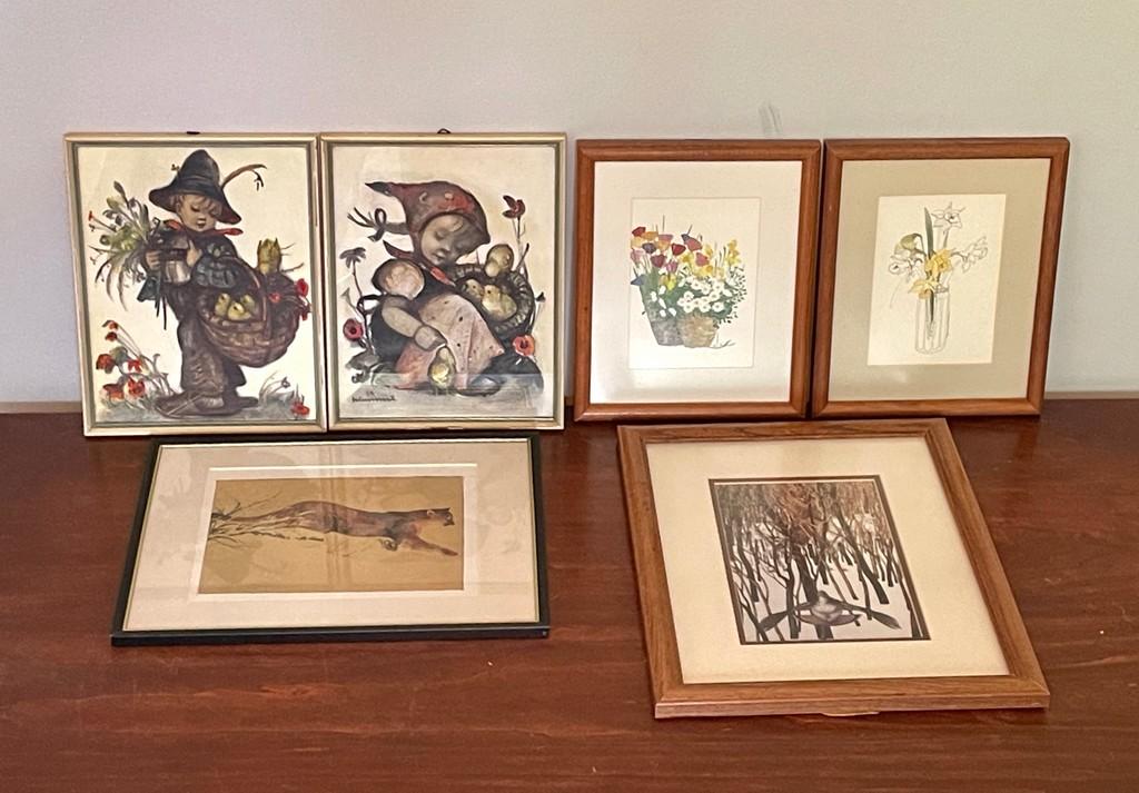 Box Lot Of 6 Framed Color Prints