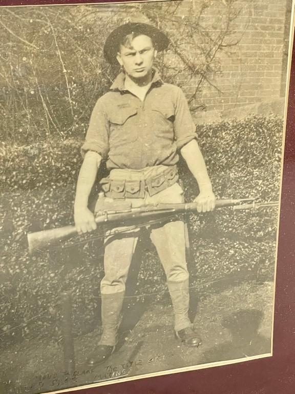 Framed Vintage Photo Of Hunter With Gun