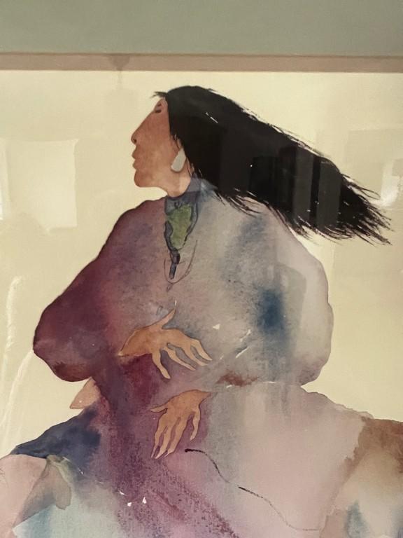 Color Print Of Native American On Horse