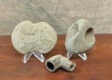 Lot Of 3 Native American Indian Stone Items