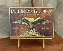 1940's Eagle Indemnity Company Insurance Wooden Advertising Plaque