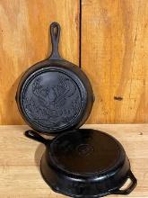 Two Lodge Cast Iron Frying Pans