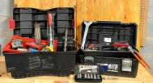 Lot Of 2 Tool Boxes with Sockets and Supplies