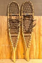 Havlik Snow Shoe Company Pair of Wood and Leather Snow Shoes