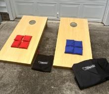 GoSports Natural Wood Cornhole Game Set