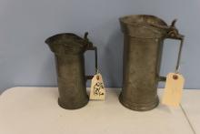 TWO PEWTER WINE VESSELS