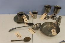 NINE PIECES OF PEWTER