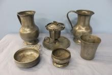 SIX PIECES OF PEWTER