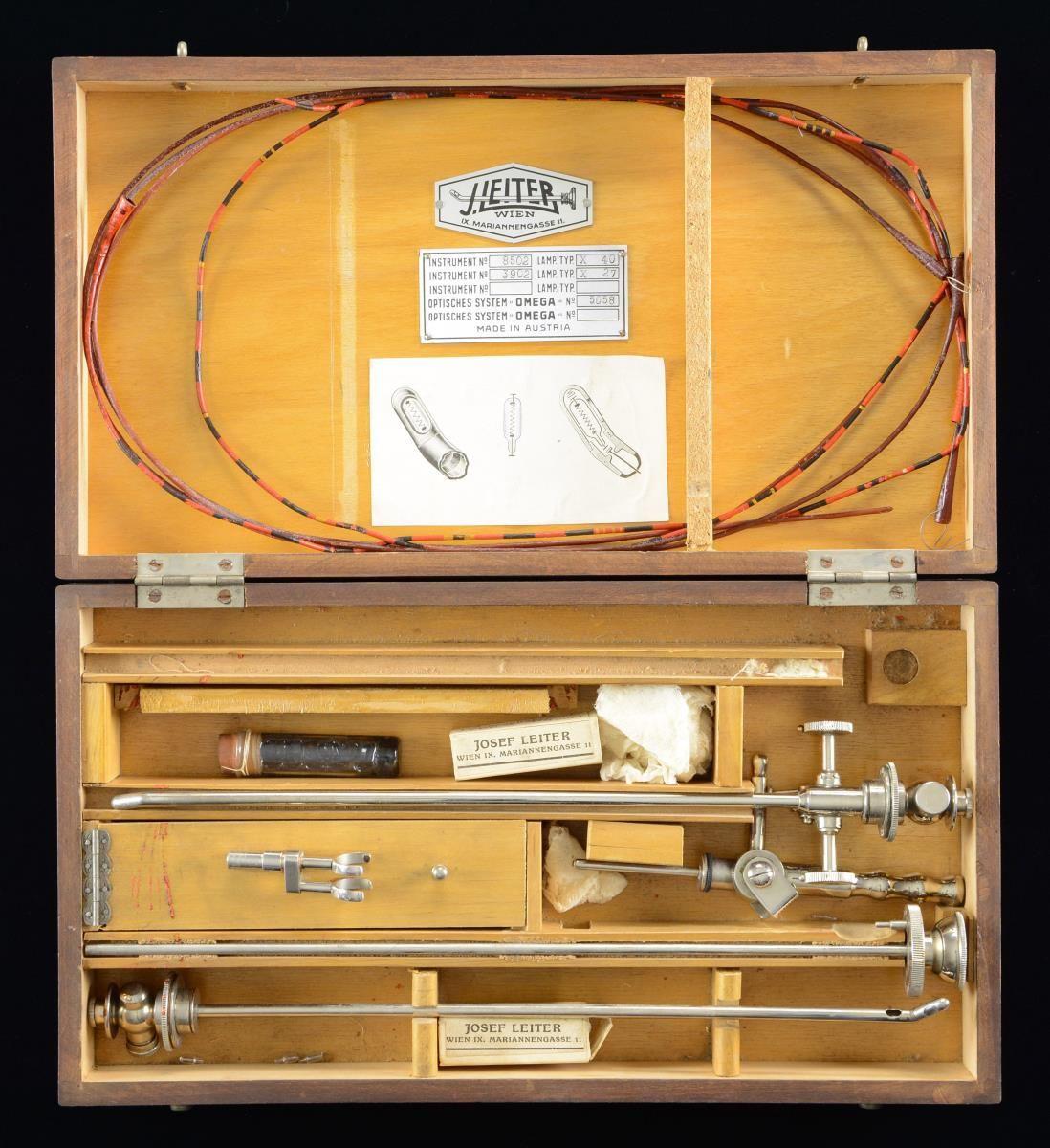 SURGICAL CATHETER SET BY JOSEF LEITER OF VIENNA.