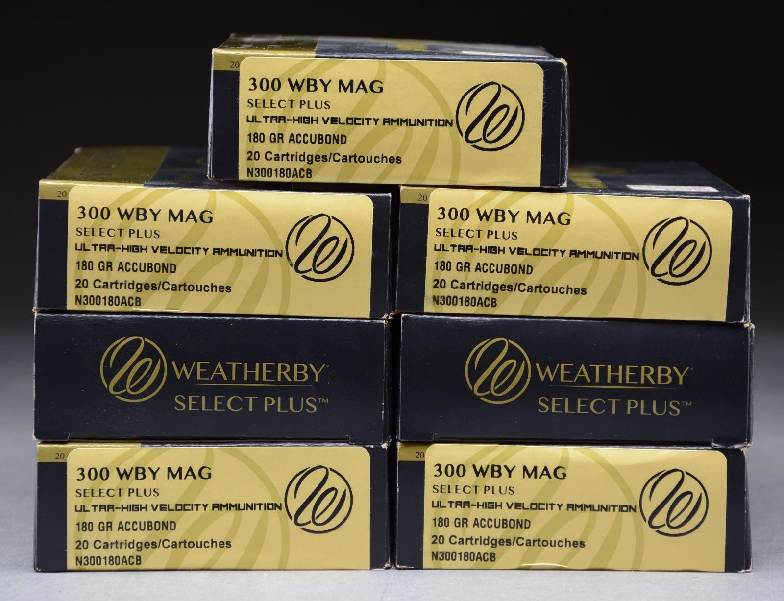 140 RDS. (7 BOXES) WEATHERBY 300 WBY. MAG.100 GR.