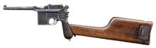 MAUSER C96 CONEHAMMER SEMI-AUTOMATIC PISTOL WITH