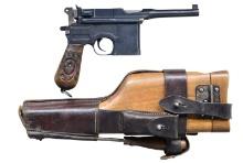 POST-WAR REWORKED MAUSER C96 RED 9 SEMI-AUTOMATIC
